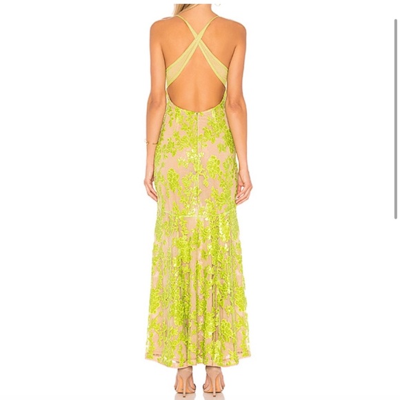 NBD Dusk til dawn gown in goblin green from revolve - Picture 3 of 4